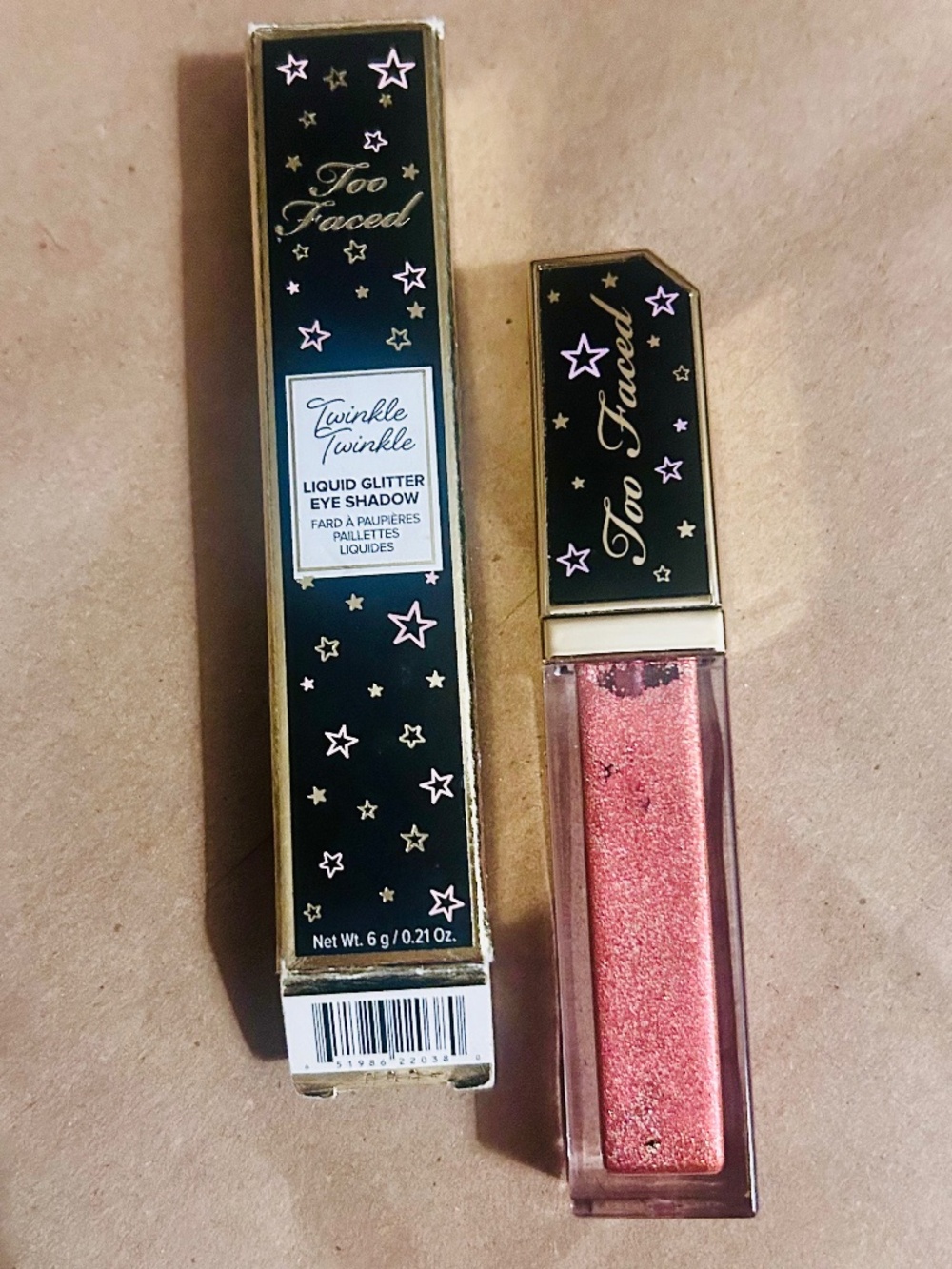 TOO FACED Twinkle Twinkle Liquid Glitter Eyeshadow, Candied Rose, NIB